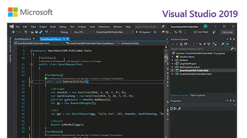 Tela do Visual Studio como exemplo de IDE para comparar com o Visual Studio Community